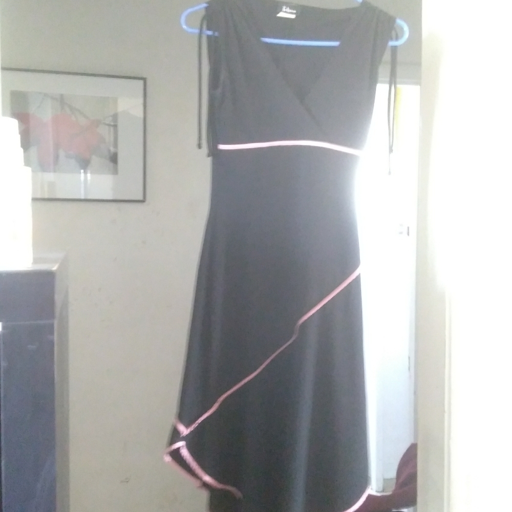 Black dress with pink trim